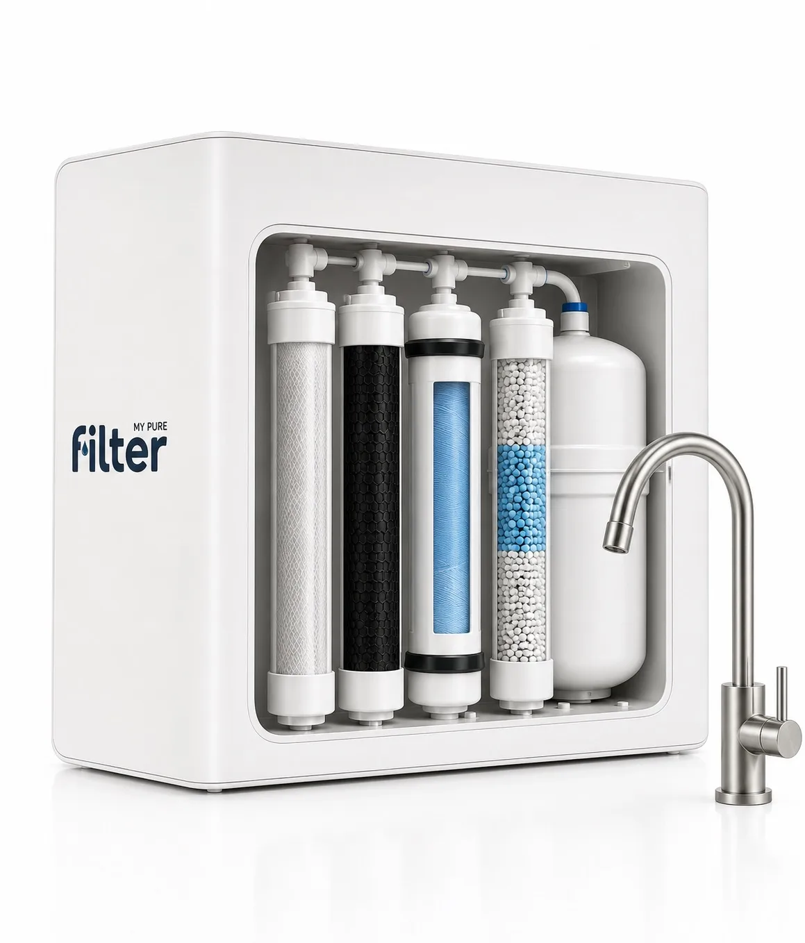 Reverse Osmosis My Pure Filter con 4 etapas de filtración y grifo exclusivo de acero inoxidable